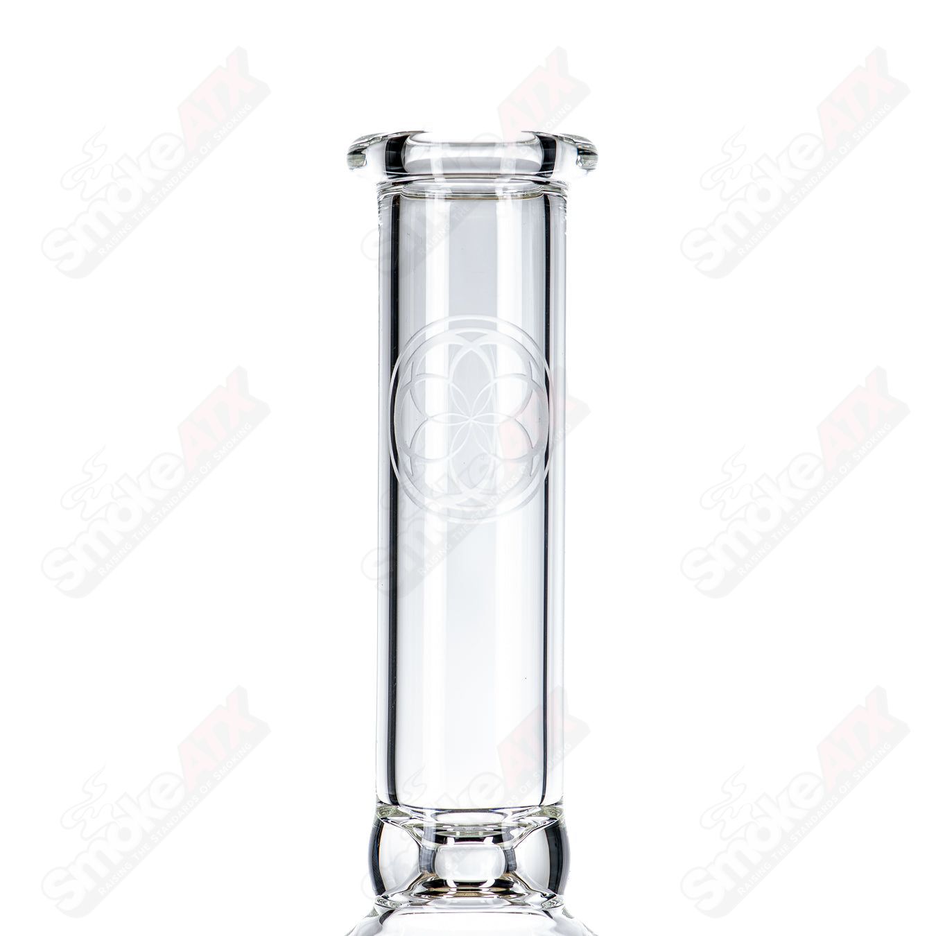 SoL50 Lace-Sphere glass waterpipe by SoL Glassworks featuring intricate lace-like design and clear glass construction.