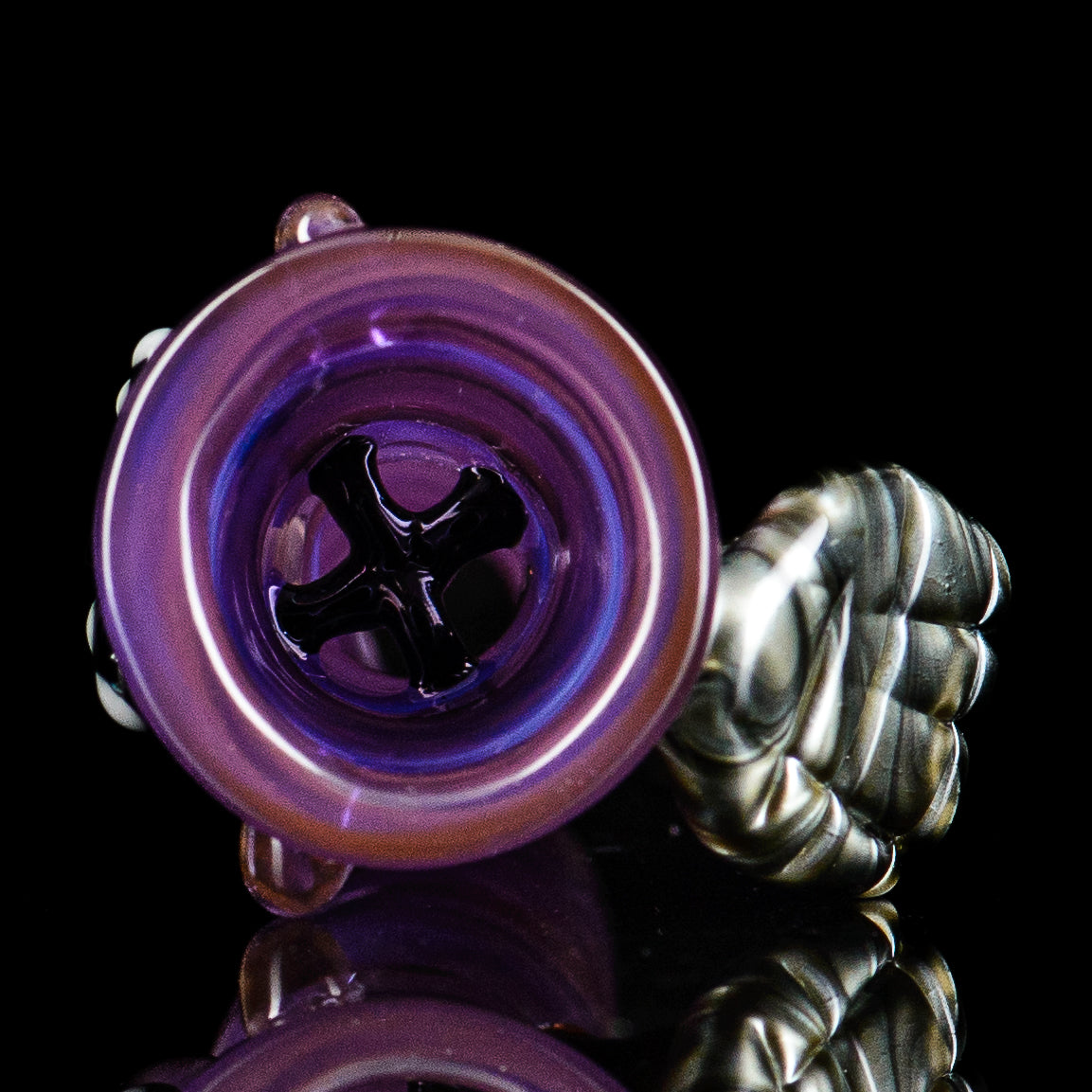 Smoke ATX 18mm multi-hole beaver bowl by Tony Kazy, made of glass, featuring a detailed multi-hole design for smooth filtration.