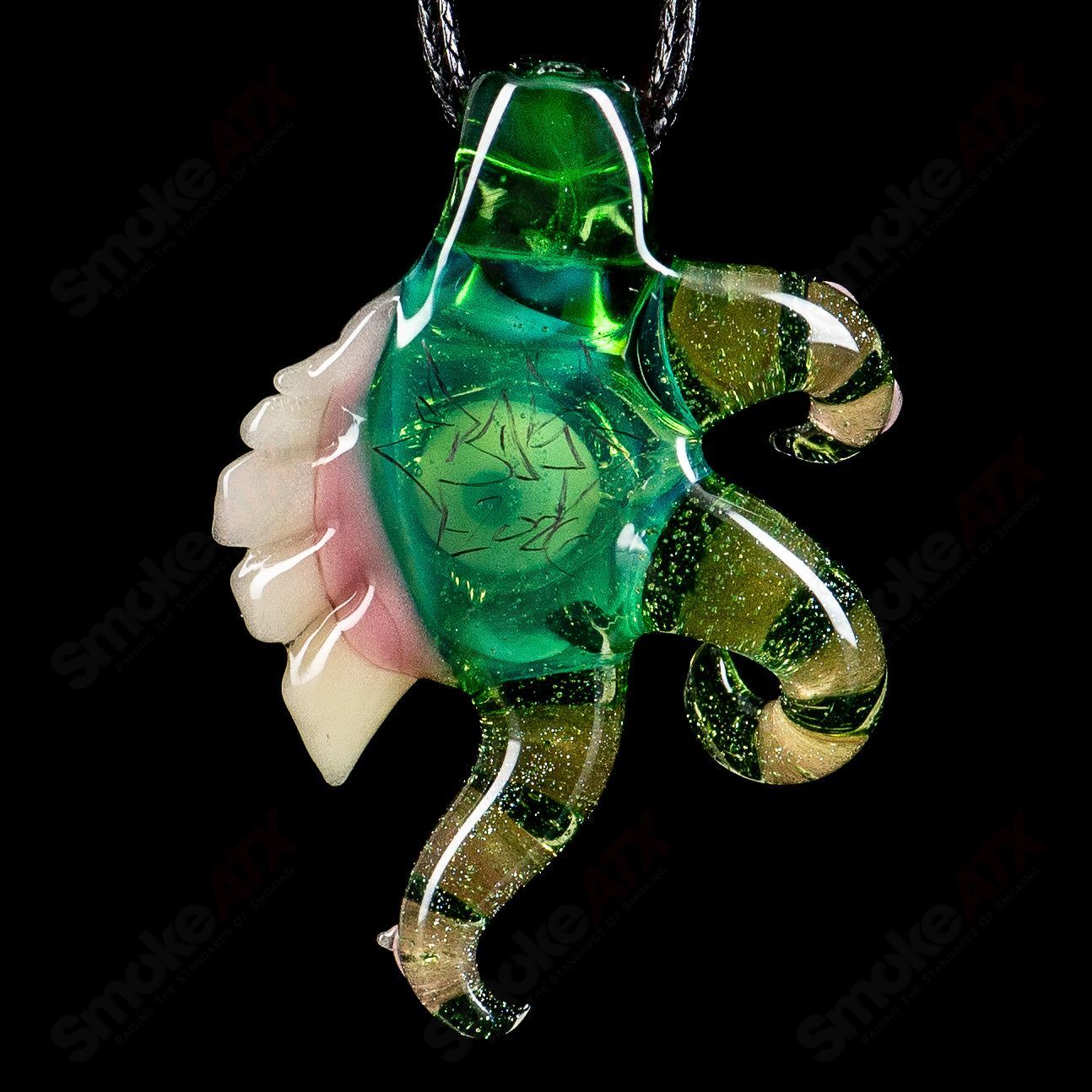 Colorful Plantphibian Pendant by SALT Glass, handcrafted heady glass pendant featuring vibrant plant-inspired design.