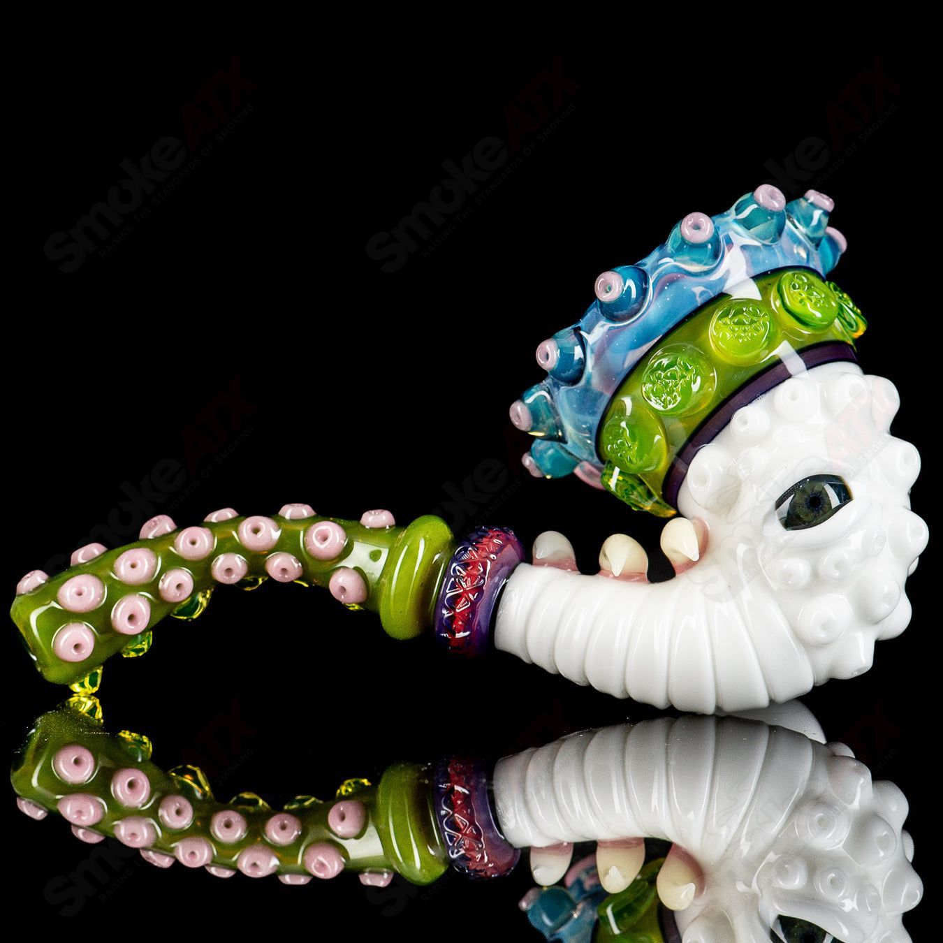 Salt Glass Sherlock heady glass featuring Star White Aquamania, Timber, Haterade, Ion, Royal Jelly, and UV elements.