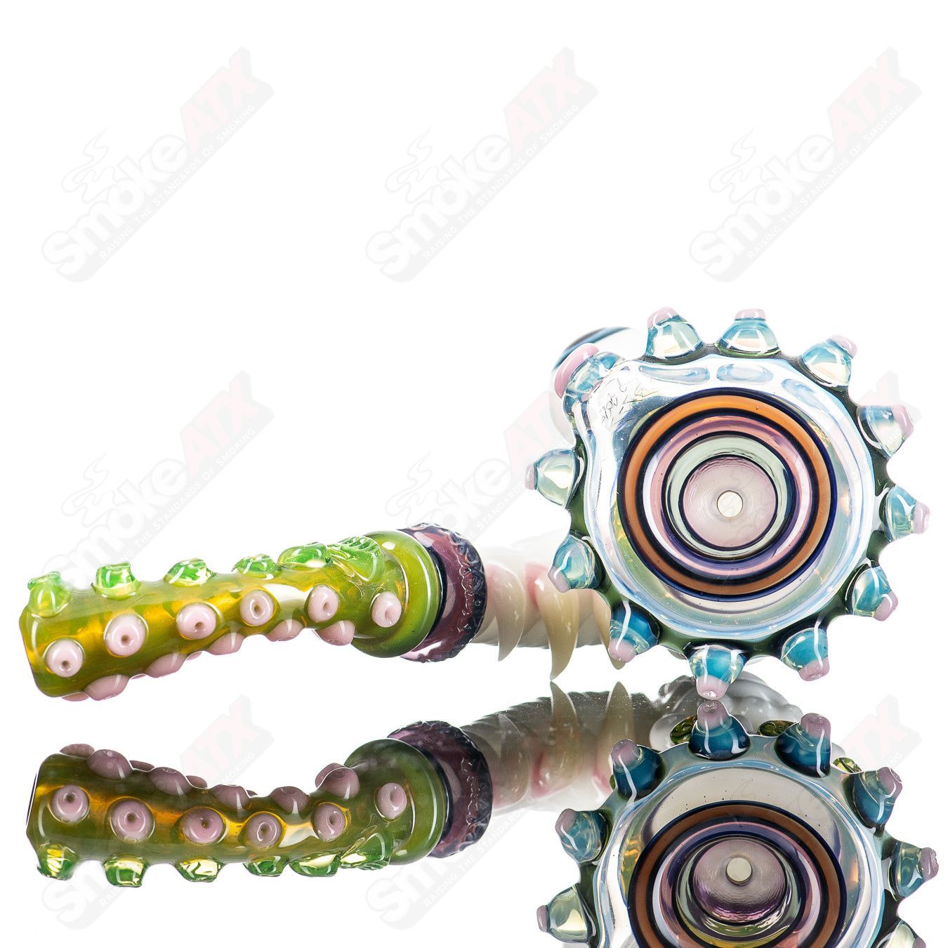 Salt Glass Sherlock heady glass featuring Star White Aquamania, Timber, Haterade, Ion, Royal Jelly, and UV effects.