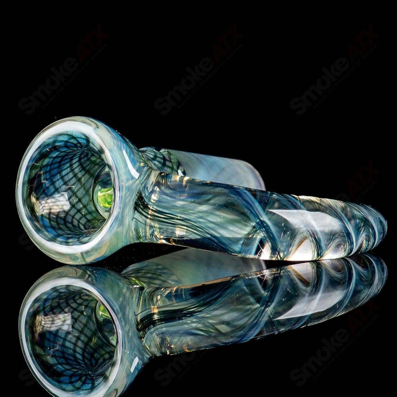 Colorful Stephen C. Fully Worked Slide Sovereignty glass bowl by Sovereignty Glass, featuring intricate heady glass artistry.