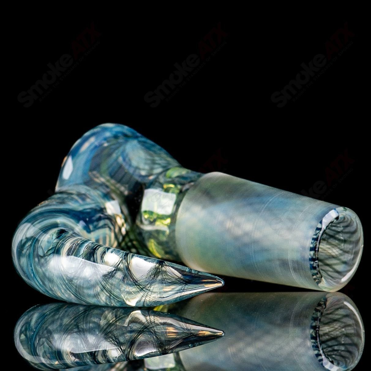 Sovereignty Glass Fully Worked Slide Bowl with intricate glasswork, designed for use with heady glass pipes.