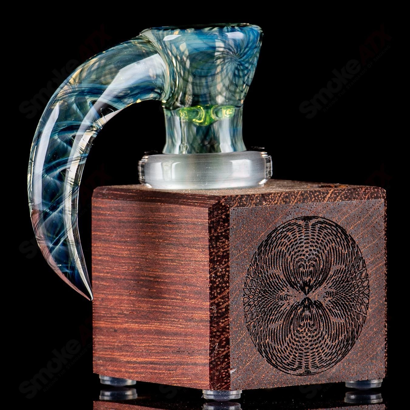 Colorful fully worked slide bowl by Sovereignty Glass, featuring intricate heady glass design for the Stephen C. Fully Worked Slide Sovereignty 2024.