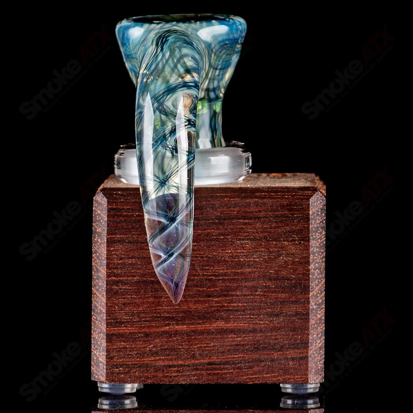 Colorful fully worked slide bowl by Sovereignty Glass, featuring intricate heady glass design for the Stephen C. Fully Worked Slide Sovereignty 2024.