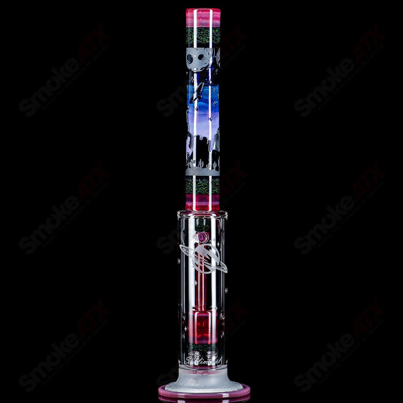 #2 Straight Tube w/ Gridded Percs by Subliminal Glass