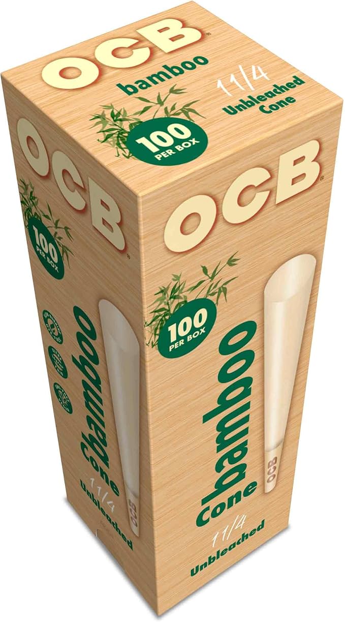 100pk Bamboo 1 1/4 Cones OCB - Smoke ATX 