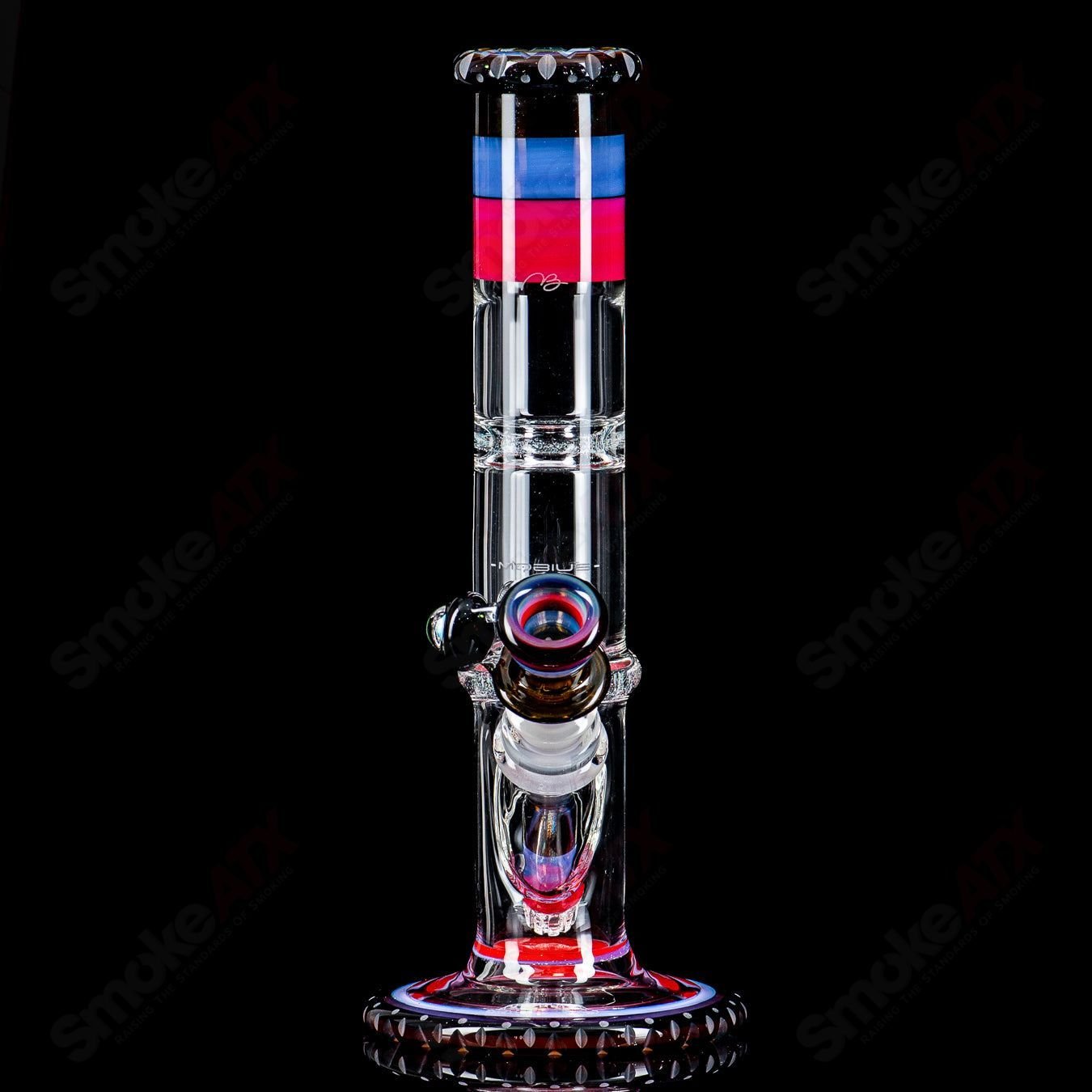 Mobius STR8 45 Circle Solo glass waterpipe, 2024 edition, featuring a circular design and clear glass construction.