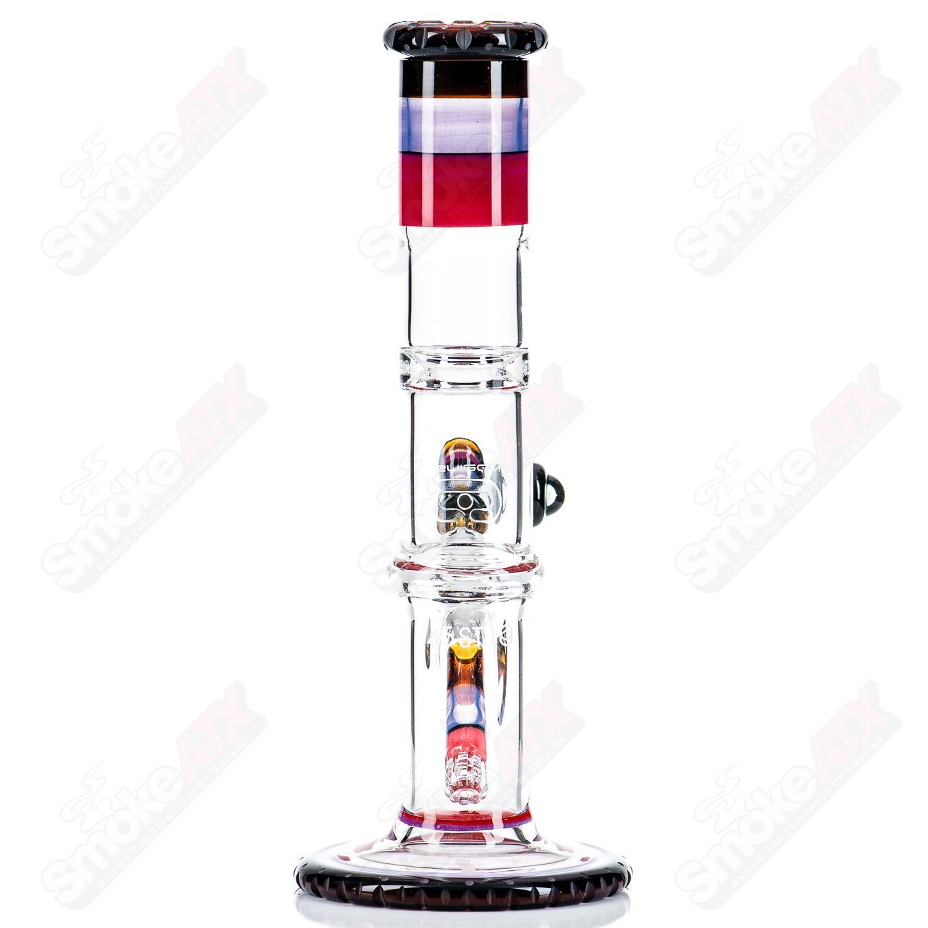 Glass waterpipe from Mobius, STR8 45 Circle Solo, featuring a sleek design and intricate glasswork for smooth smoking.