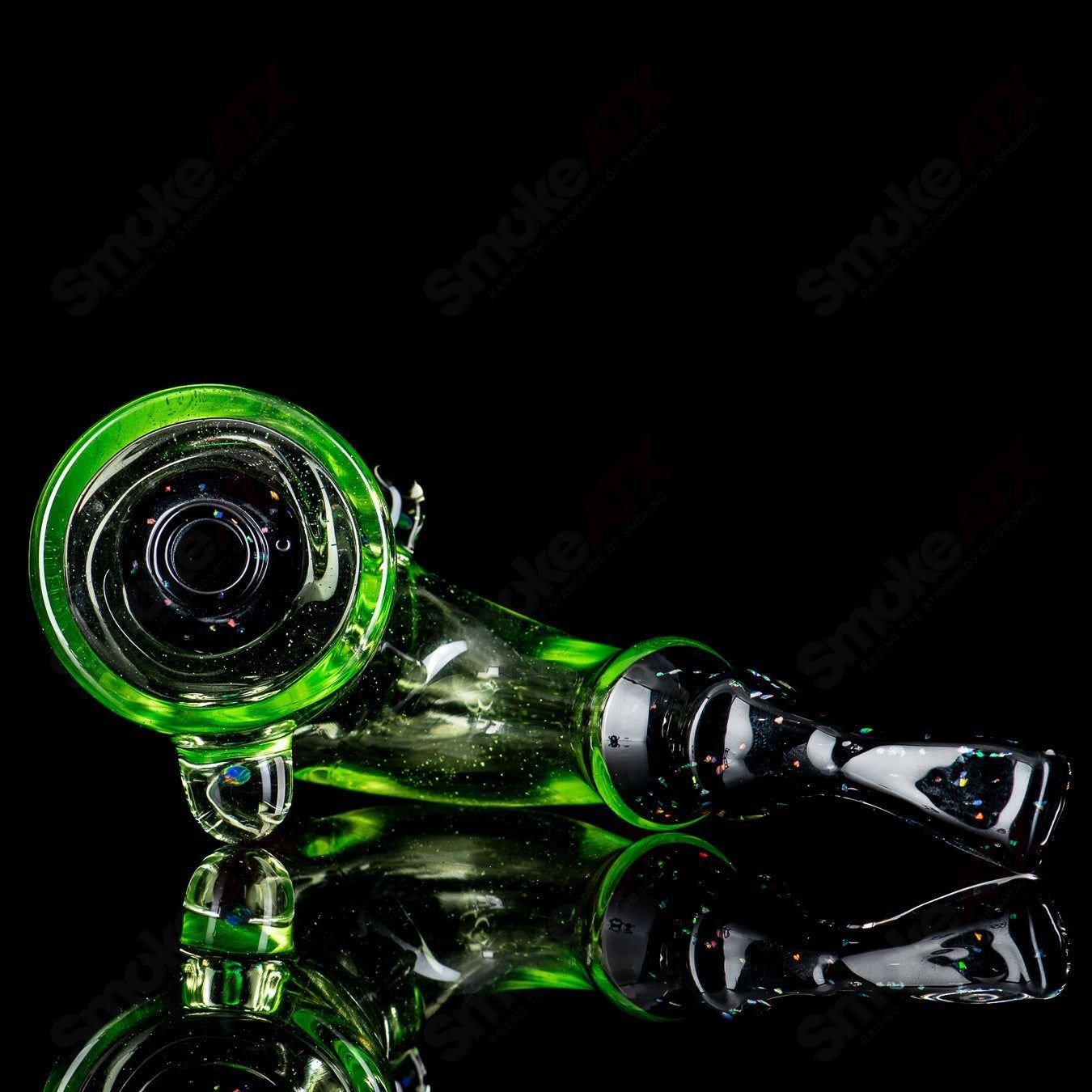 JMass Sublime Opal Tech Errlock heady glass concentrate rig with colorful opal accents and intricate design details.