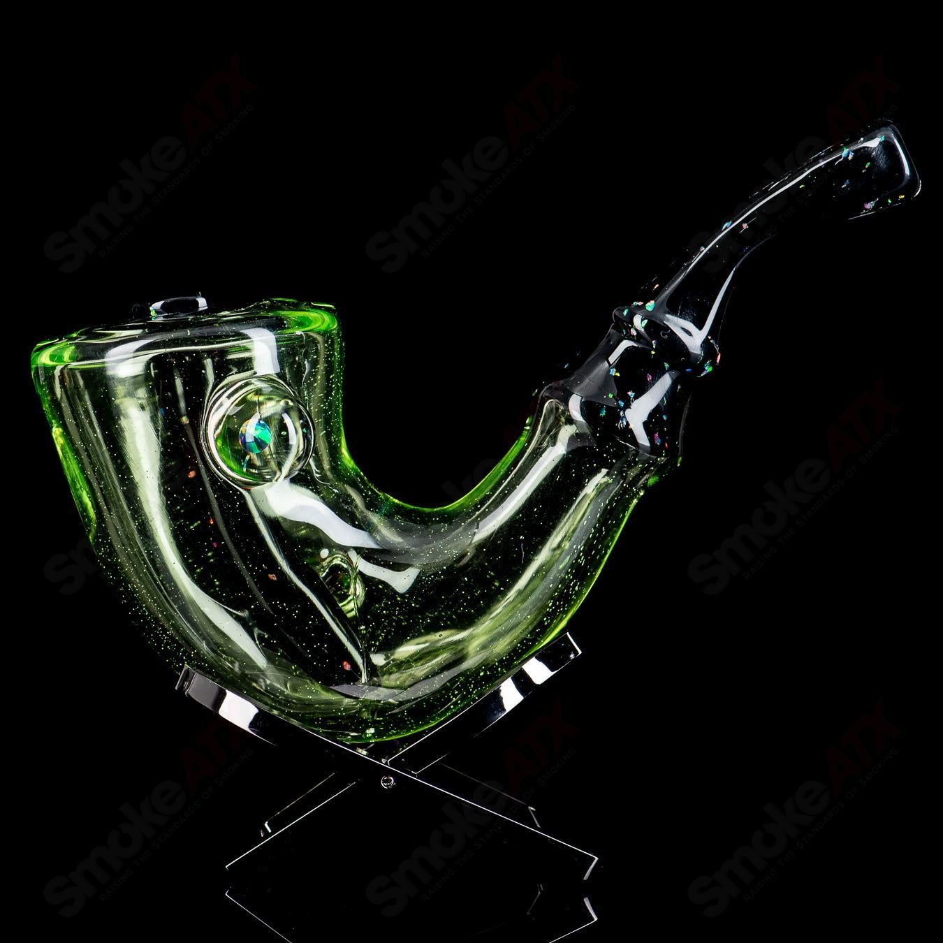 Sublime Opal Tech Errlock by JMass Heady Glass concentrate rig with colorful glass design and intricate patterns.