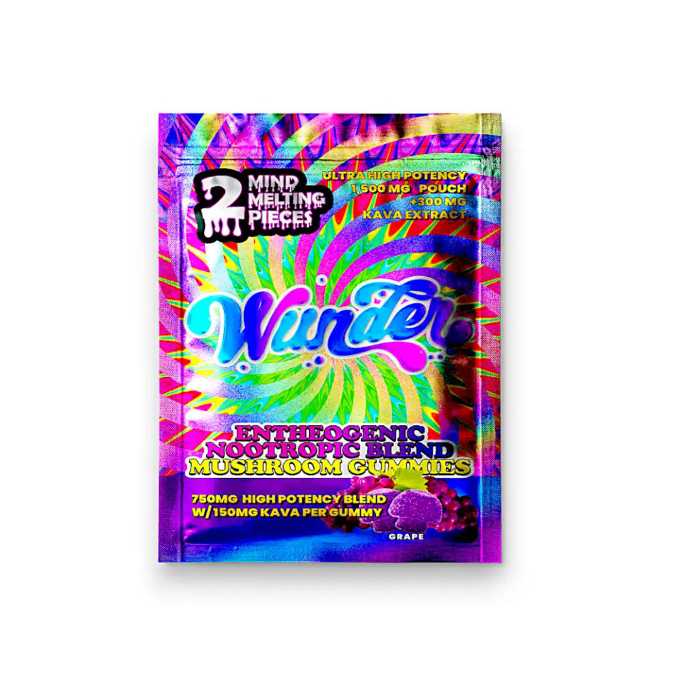 1500mg 2pc Grape Mushroom + Kava Blend Gummies Wunder - Smoke ATX 