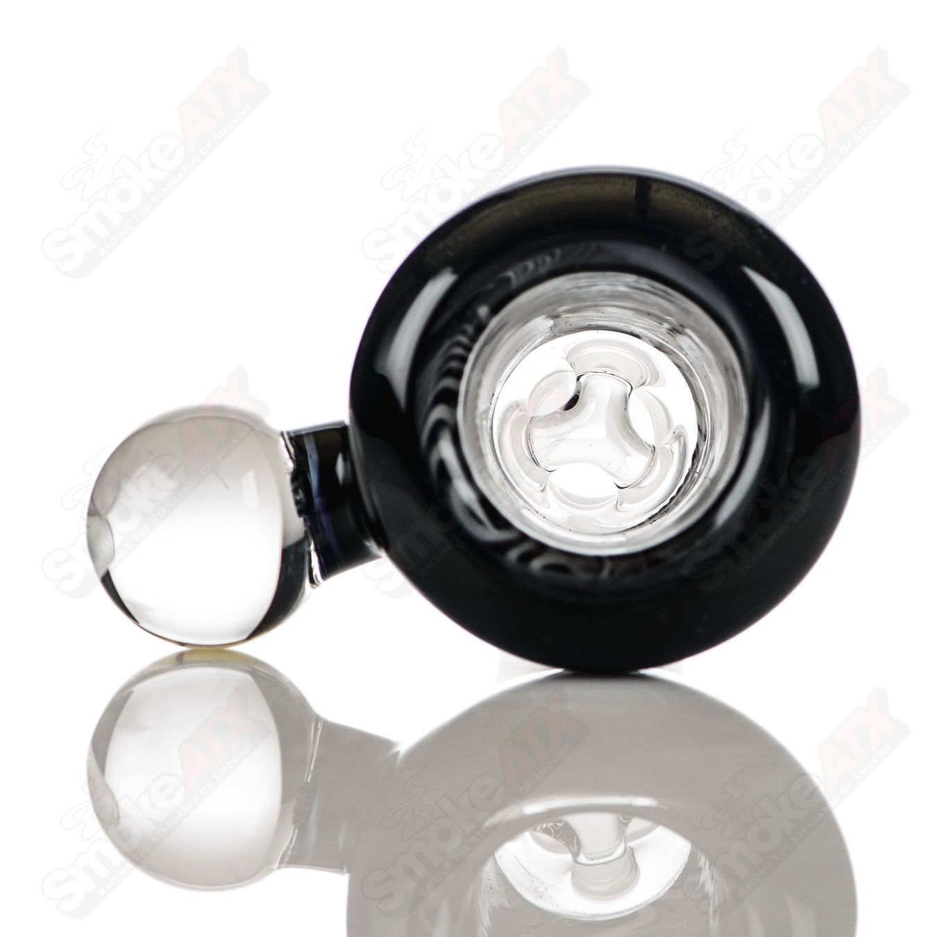 Swiss Perc 1 of 1 B&W XXL Classic heady glass pipe with Dizzle, KurtB, and CaC artwork, showcasing intricate design and vibrant colors.