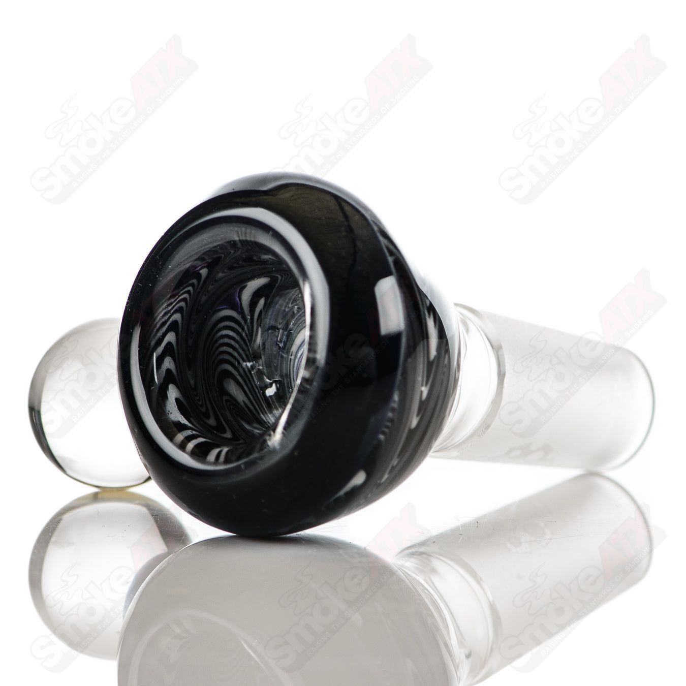 Swiss Perc 1 of 1 B&W XXL Classic heady glass pipe with Dizzle, KurtB, and CaC artwork, featuring intricate glass design.