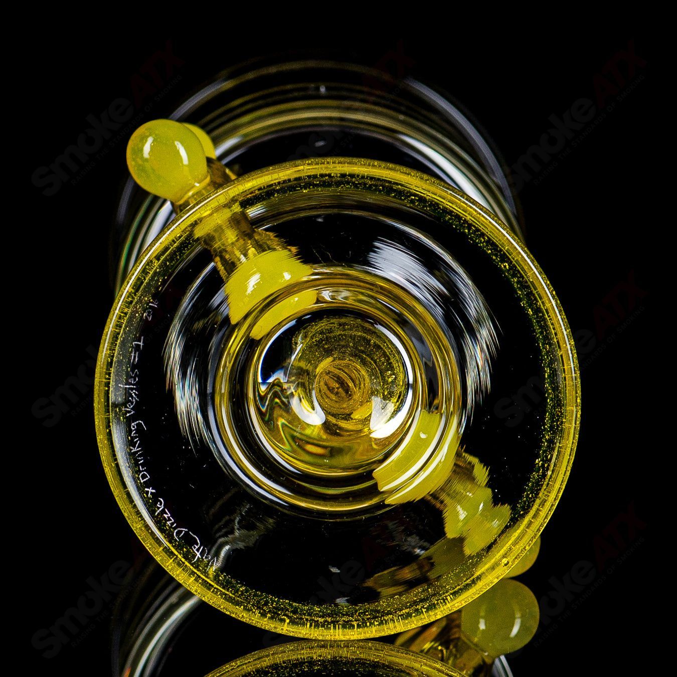 Swiss Perc - Nate Dizzle X Ben Belgrad - (UV) Footed Wine Goblet (Signed 1 - 2016) - Smoke ATX