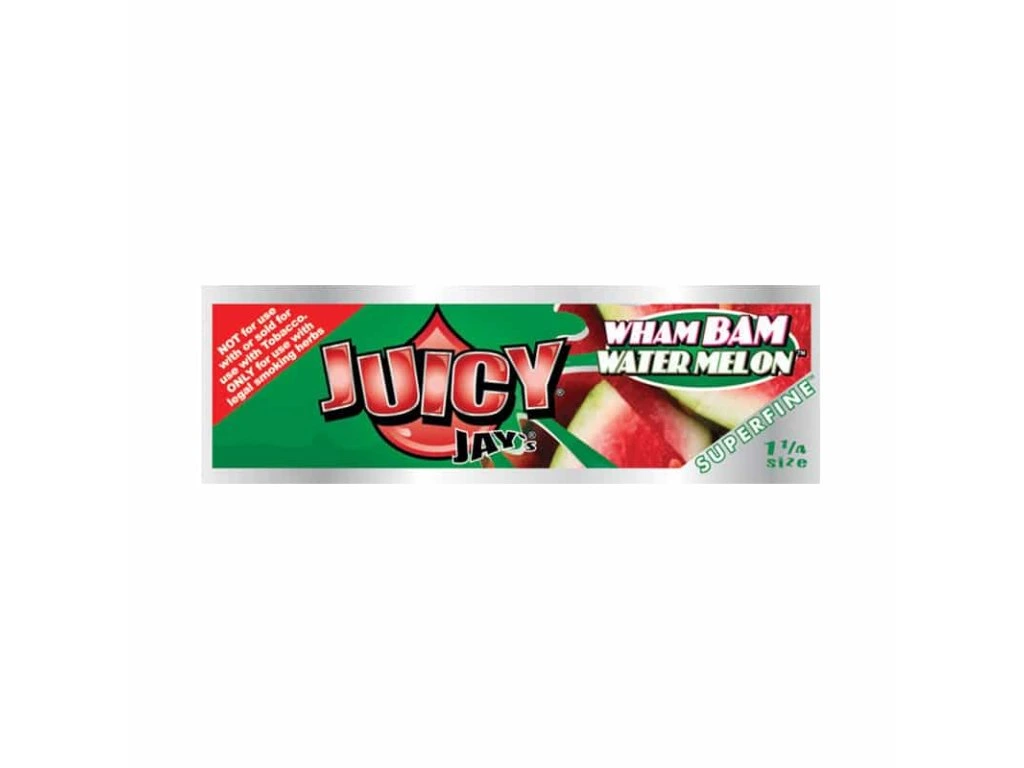 Juicy Jay's Watermelon Rolling Papers, 1 1/4 size, featuring vibrant watermelon design and high-quality rolling paper for smooth rolls.