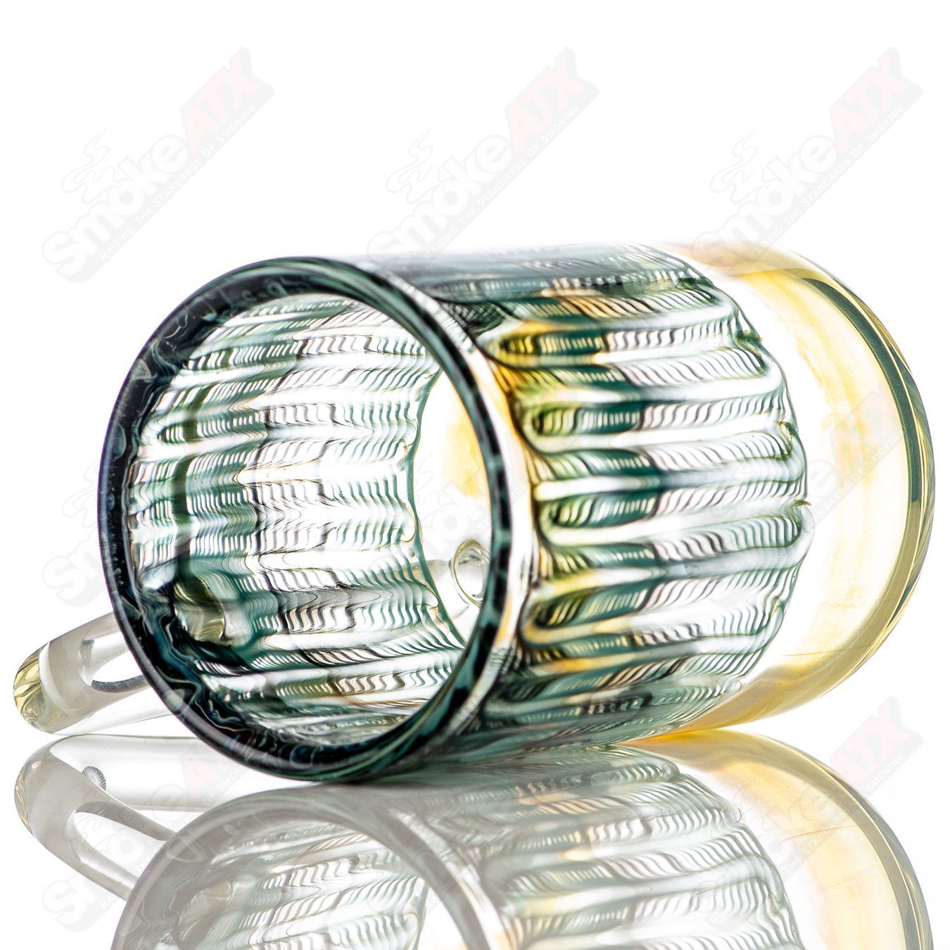 Teal/Black Wrap N Rake Mug by Ed Wolfe Glass - Smoke ATX