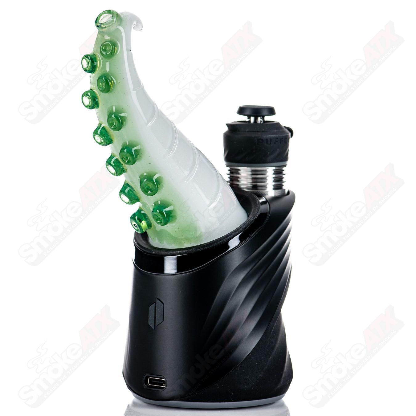 Burtoni Glass Tentacle Puffco Dry Top for Puffco vaporizer, clear glass with detailed tentacle design and precise fitting.