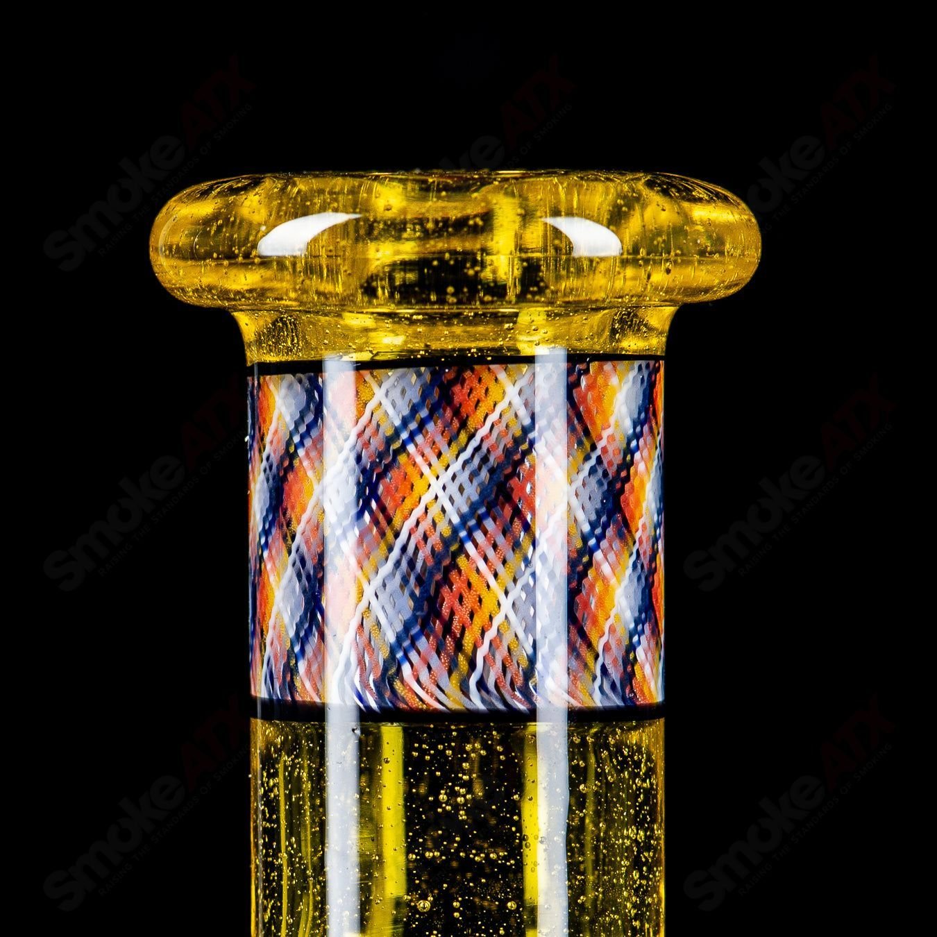 Devol Glass Terps Retticello Pocket Tube, a colorful heady glass concentrate rig with intricate Retticello design.
