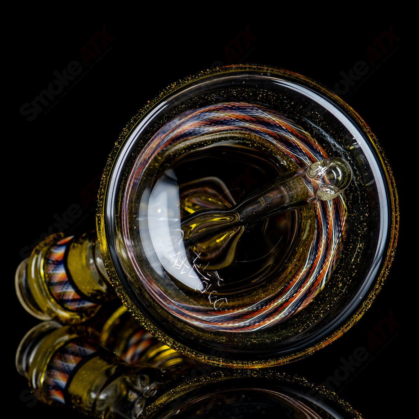Devol Glass Terps Retticello Pocket Tube, a clear heady glass concentrate rig with intricate Retticello design and compact shape.