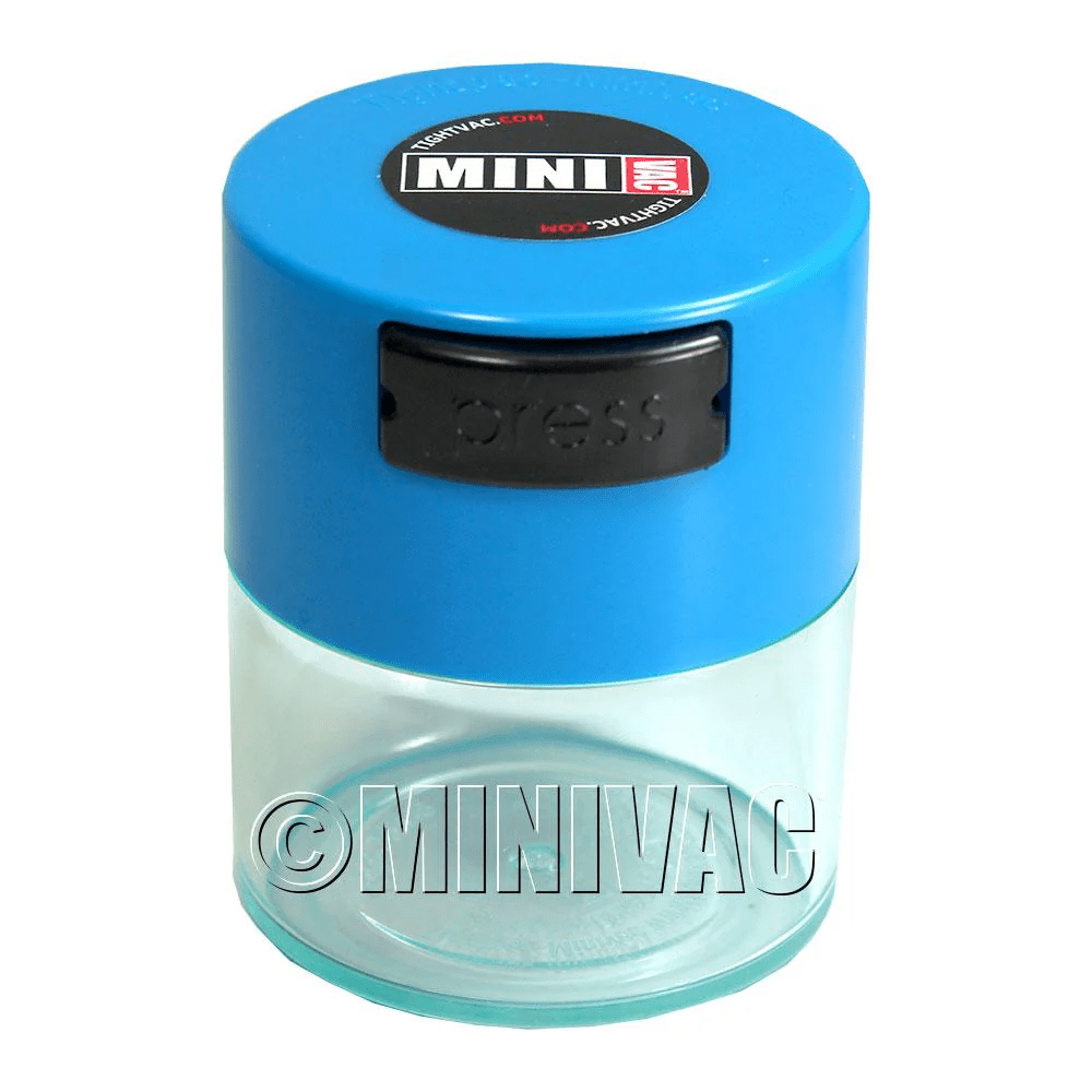 Tight Vac Mini Vacuum Storage Container 1.4oz plastic jar with airtight lid for food storage or preservation.