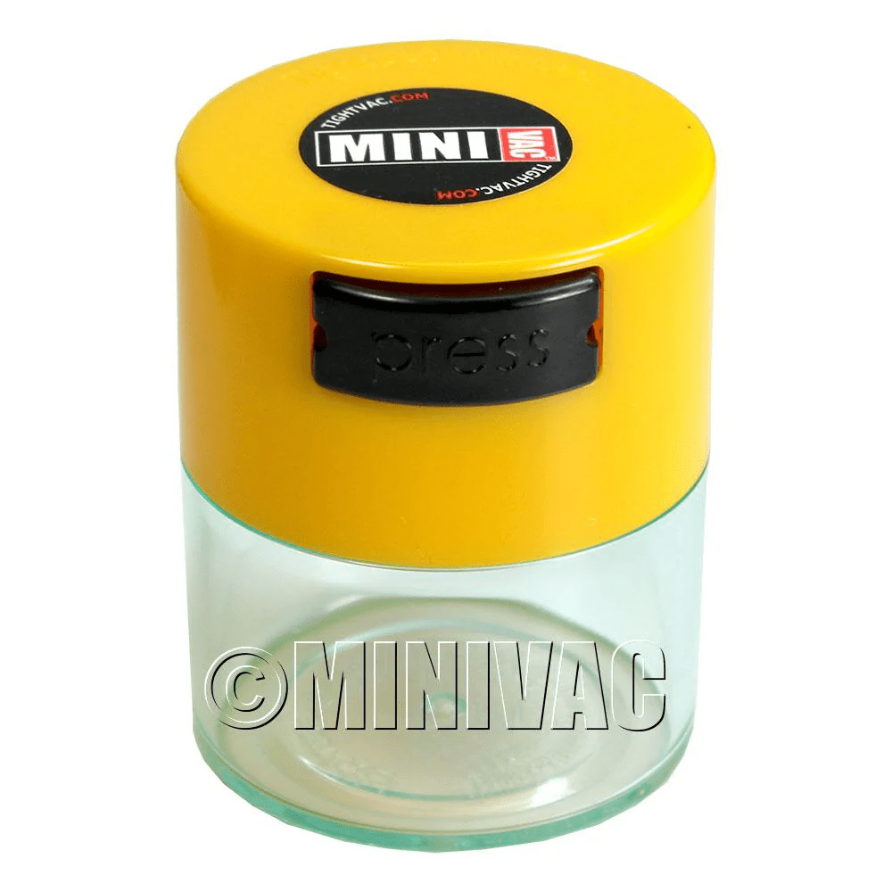 Mini TightVac plastic storage container jar with vacuum seal, 1.4oz capacity, ideal for preserving small food or spices.