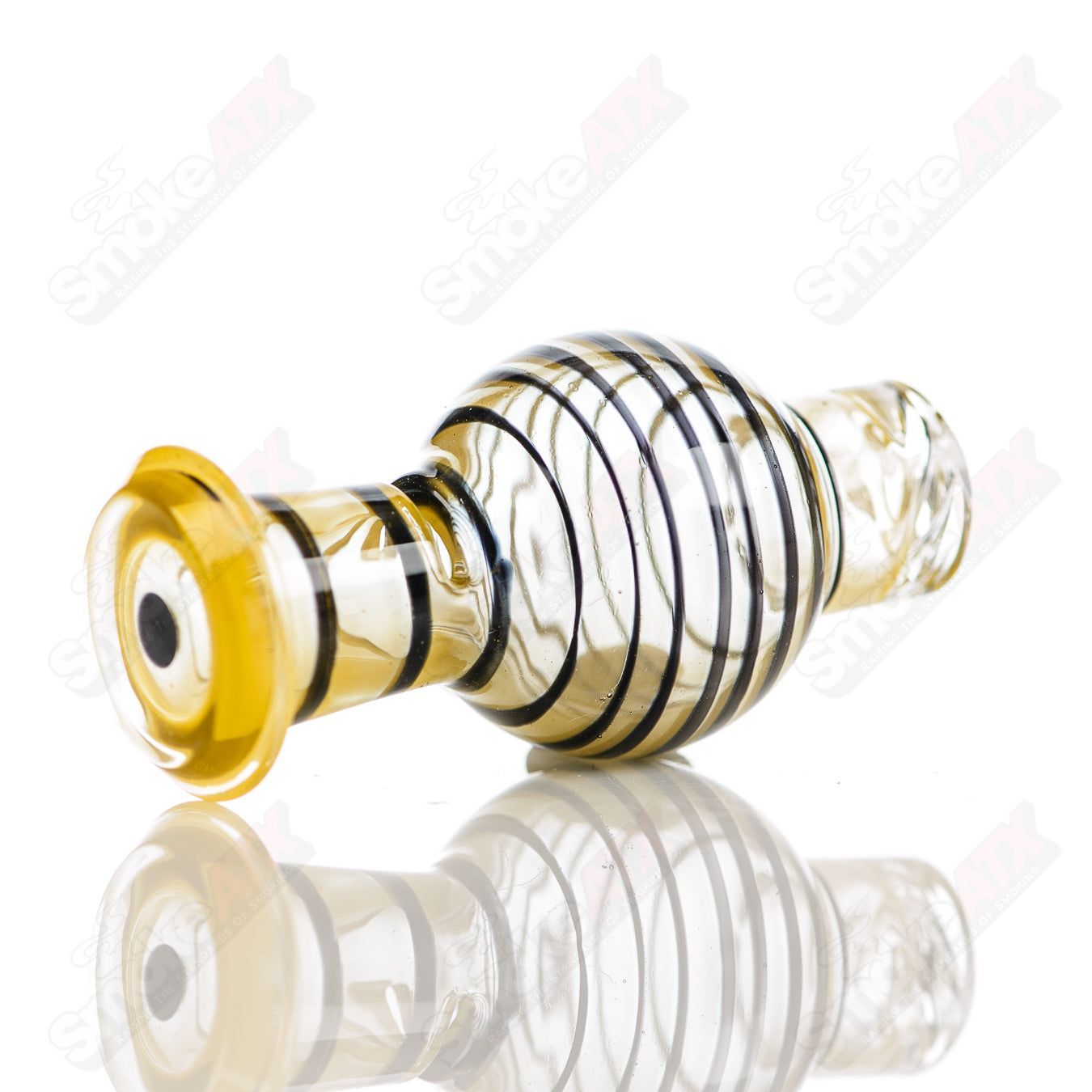 Traffic Yellow / Black Striped V2 Spinner Cap Glass Carpenter - Smoke ATX