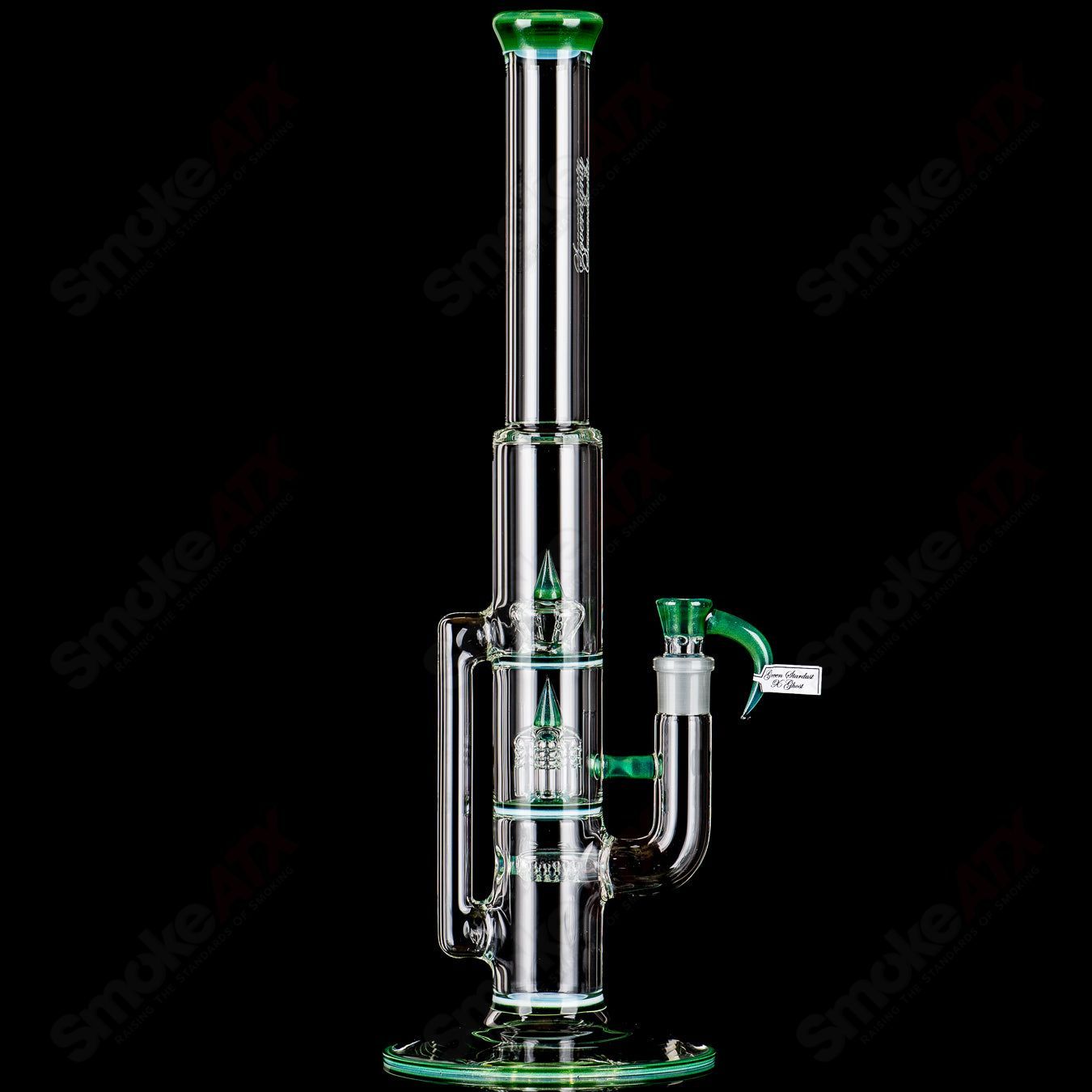 Sovereignty Glass Treecycler Stemline/Inv4/Imperial straight tube with full accent and seal accents, clear heady glass bong.
