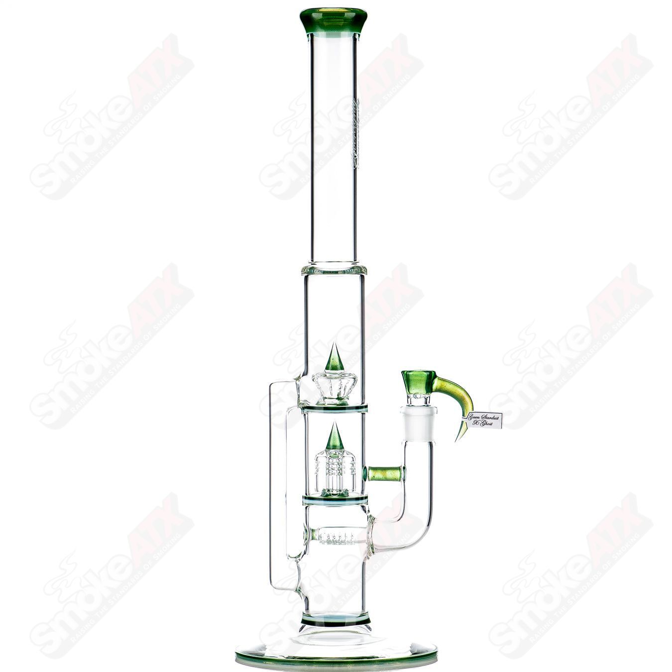 Sovereignty Glass Treecycler Stemline Inv4 Imperial straight tube with seal accents, clear heady glass design, and colorful decorative details