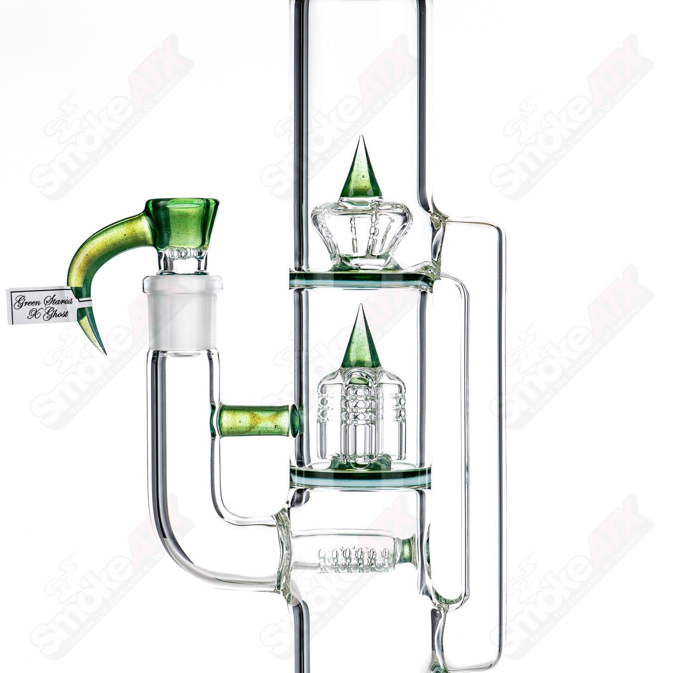 Sovereignty Glass Treecycler Stemline straight tube with Imperial full accent design and seal accents, clear heady glass bong.