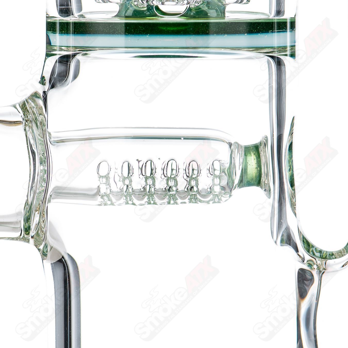 Sovereignty Glass Treecycler Stemline Inv4 Imperial straight tube with seal accents and full accent design, heady glass pipe.