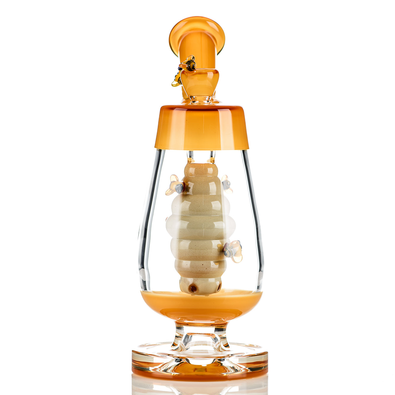 Honey Bubbler with Flower Bowl Joe P Glass - Smoke ATX 