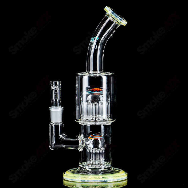 #2 Double Micro 7/13 Arm Perc with worked sections by Toro Glass