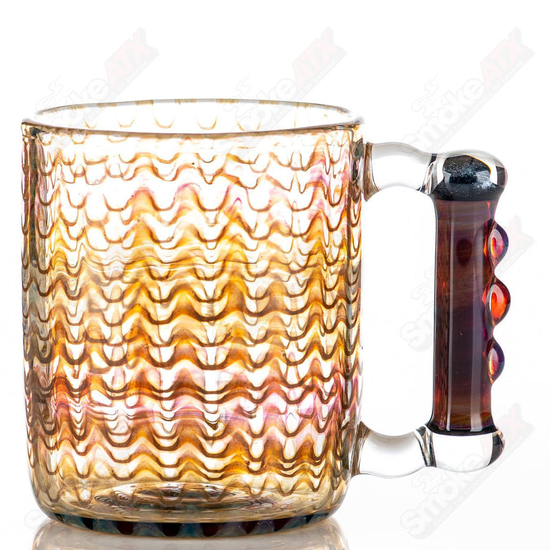 Fumed Wrap N Rake Glass Log Mug by Ed Wolfe Glass - Smoke ATX