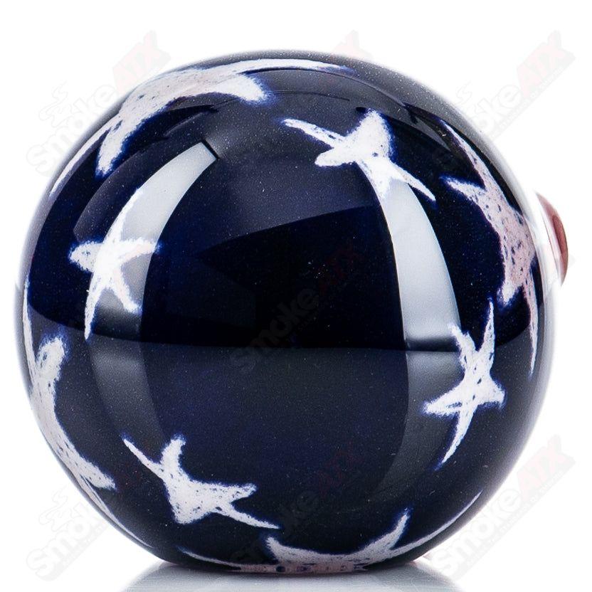 Glass pipe shaped like a USA flag spoon by Steve Hoffman, featuring detailed American flag design and clear glass construction.