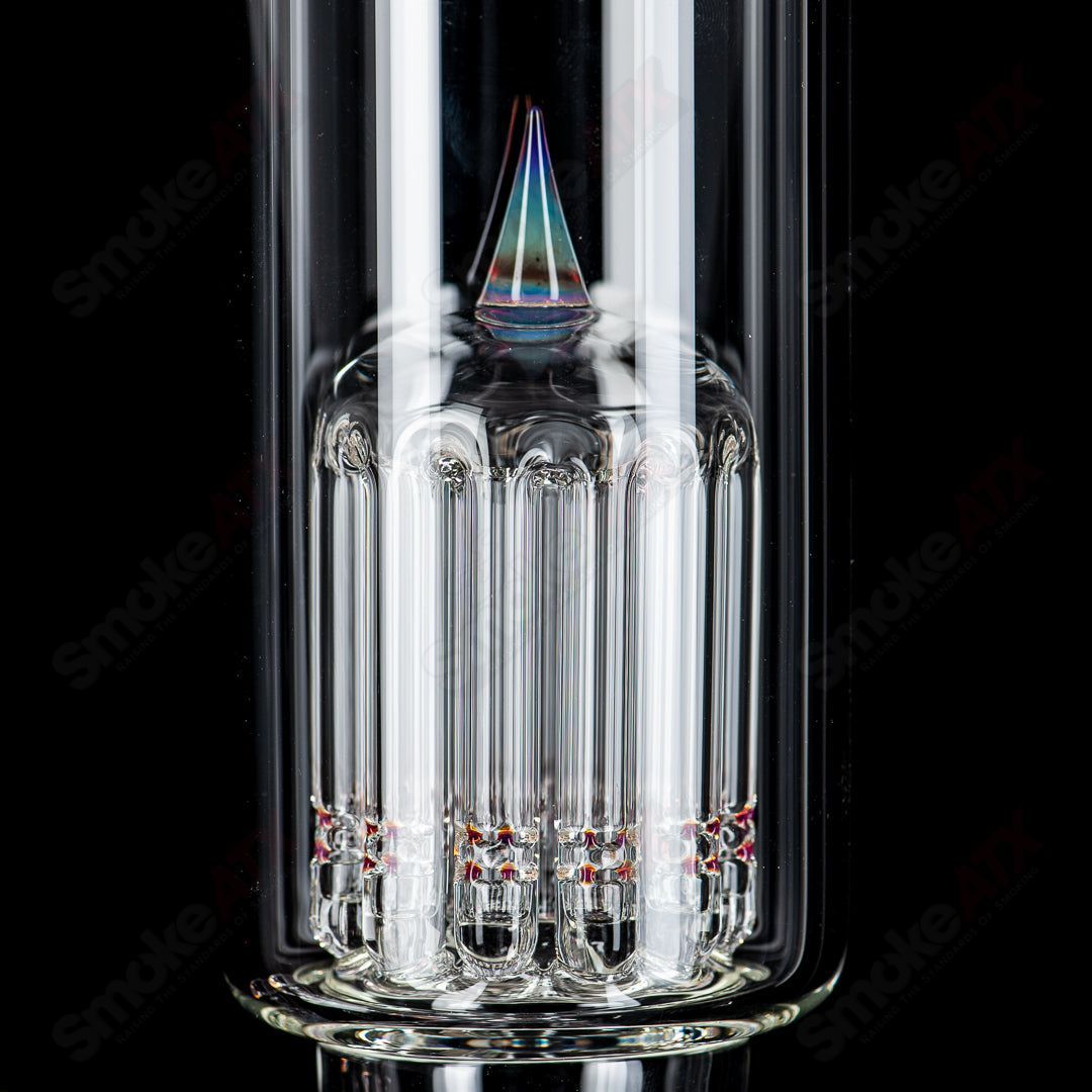 Sovereignty Glass straight glass tube with grid cap, 180 to 12 tree guava root sovereignty, clear glass, cylindrical shape.