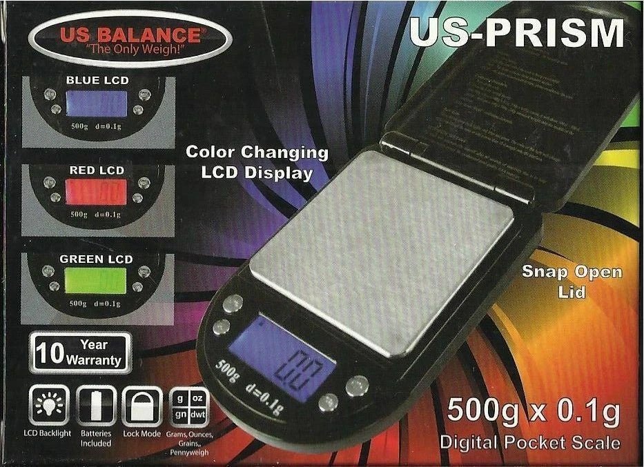 US Balance USN 600 digital scale displaying 600g capacity with 0.1g precision, used for accurate weight measurement.