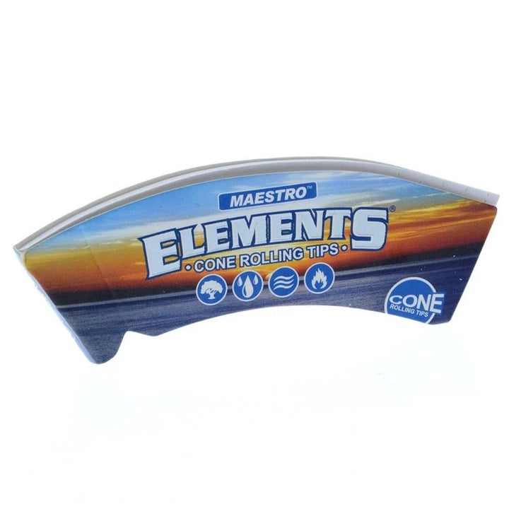 Elements Maestro Cone Tips for 420 rolling papers, natural brown paper tips for smooth, enjoyable rolling experiences.