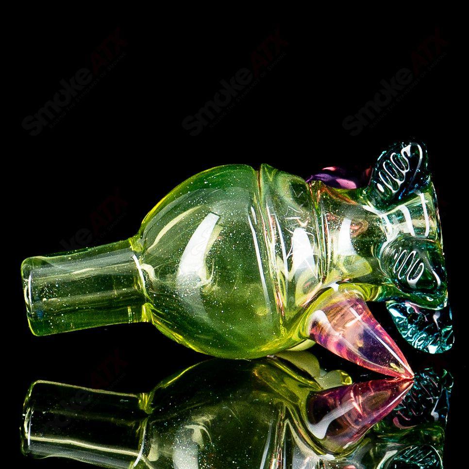UV Bubble Cap by Salt Glass for Heady Glass carb caps, featuring vibrant Ectoplasm, Paparazzi, Citrine, Telemagenta, Lucy, and Atomic Stardust.