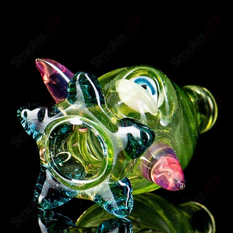 UV Bubble Cap by Salt Glass featuring vibrant colors like Ectoplasm, Paparazzi, Citrine, and Atomic Stardust for heady glass dabbing.