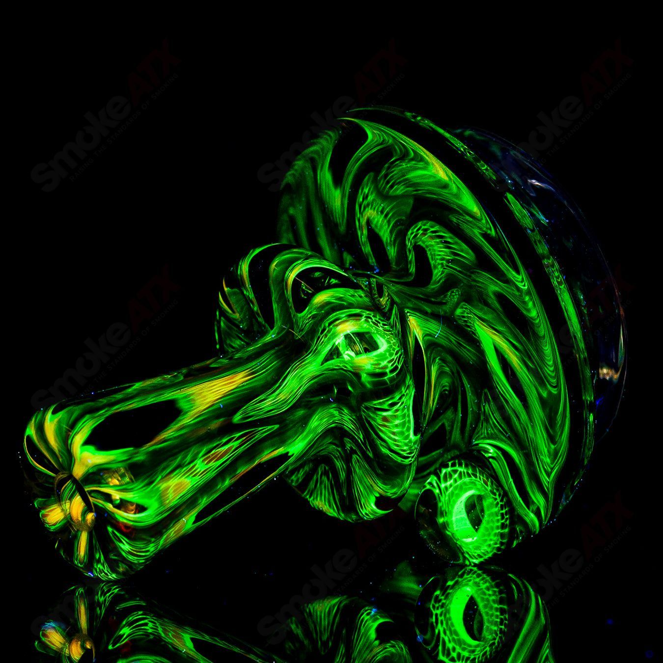 UV Eye Millie Puffco Dry Top by Geoff Made Glass, colorful heady glass accessory for Puffco vaporizer.