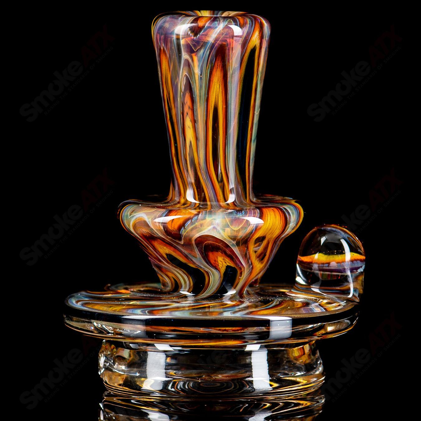 UV Eye Millie Puffco Dry Top by Geoff Made Glass, colorful heady glass Puffco accessory with vibrant UV-reactive design.