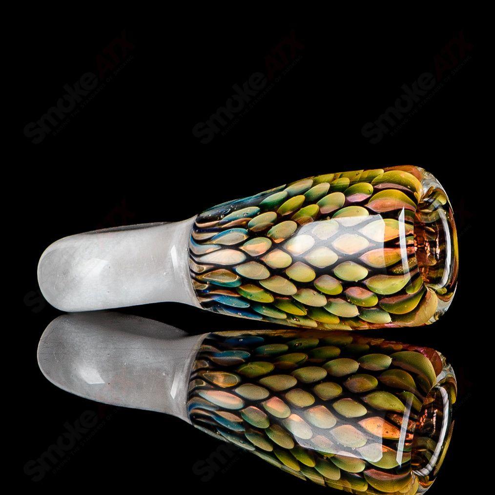 UV Glass Tip for Heady Glass by BCM Glass, featuring vibrant UV-reactive glass design and intricate craftsmanship.