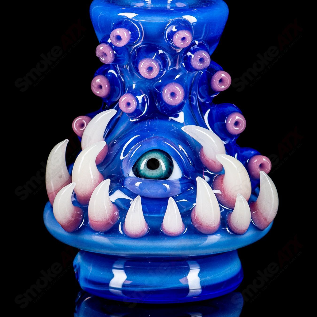 UV Soul-Window Puffco Top by Salt Glass, a colorful heady glass Puffco accessory with a vibrant, artistic design and UV-reactive features.