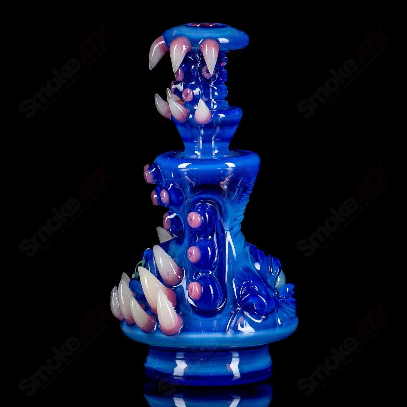 UV Soul-Window Puffco Top by SALT, a colorful heady glass Puffco accessory with UV-reactive design and intricate details.