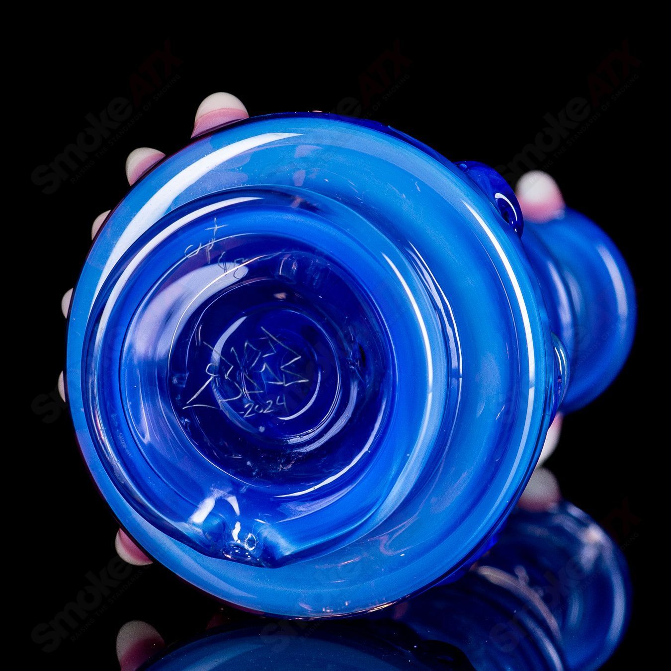UV Soul-Window Puffco Top by SALT, colorful heady glass Puffco accessory with vibrant UV-reactive design and intricate glasswork.