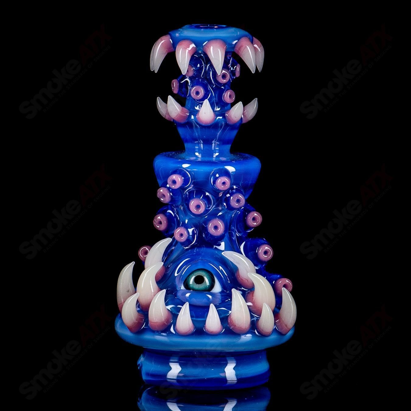 UV Soul-Window Puffco Top by Salt Glass, vibrant heady glass Puffco top with colorful UV-reactive design and intricate detailing.