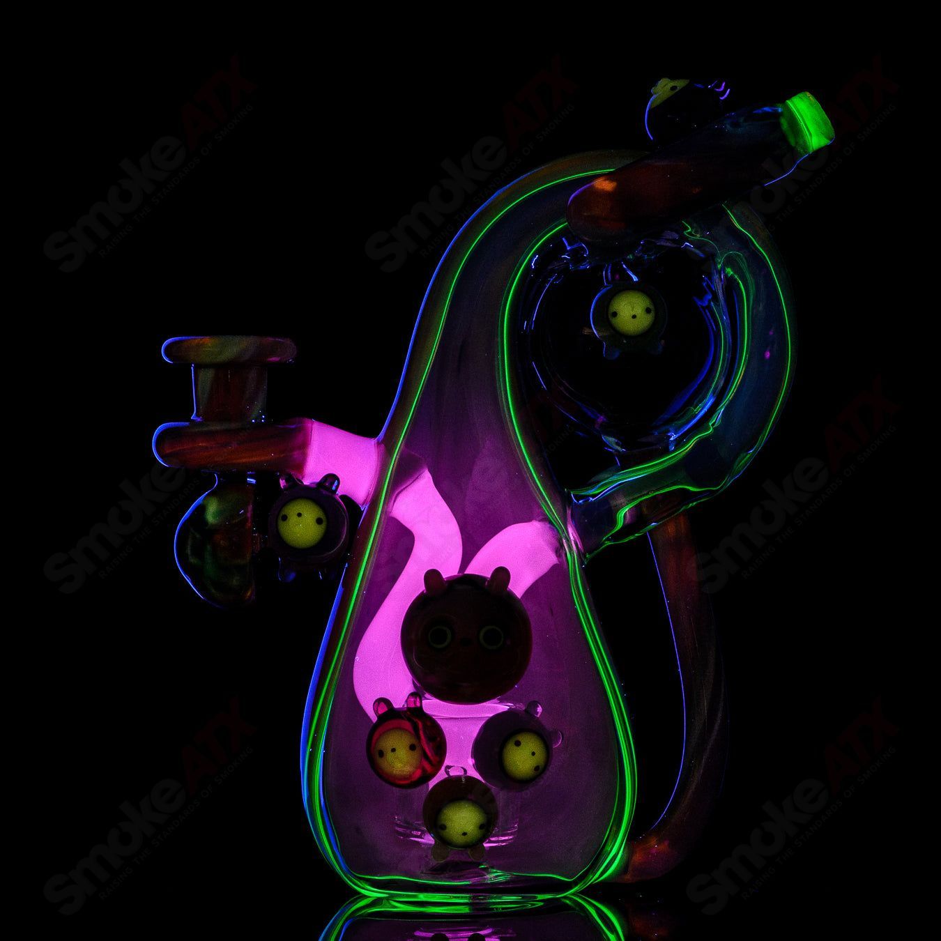 UV Tie Dye Chapie Infinity Bottle Recycler by Earl Jr. x Aquariust Glass - Smoke ATX