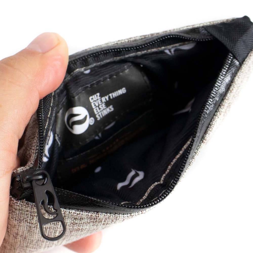 Vatra Woven Khaki Brown V15 5.5-inch zip pouch protective case with woven fabric and zip closure.