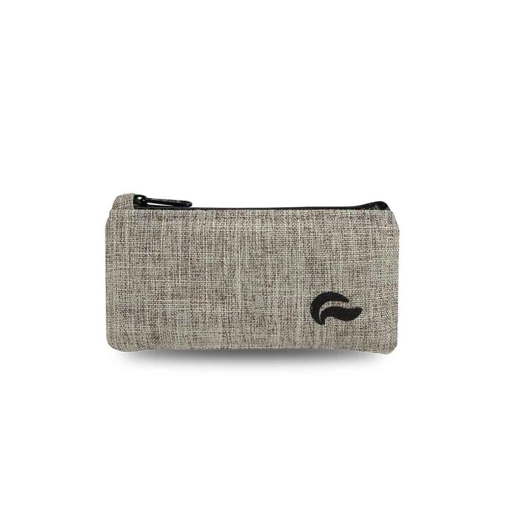 Vatra Bags woven khaki brown V15 5.5-inch zip pouch, protection case with textured fabric and zipper closure.